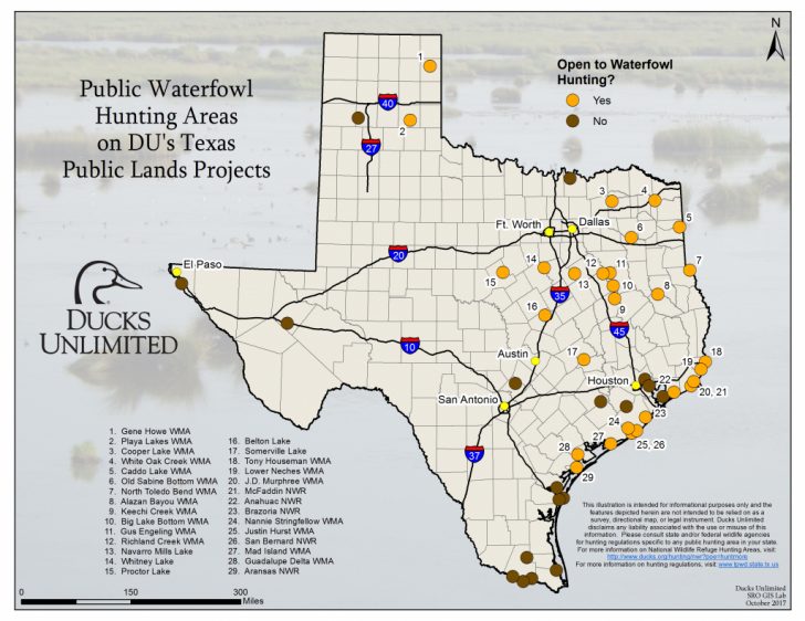 Public Waterfowl Hunting Areas On Du Public Lands Projects Texas Public Deer Hunting Land Maps