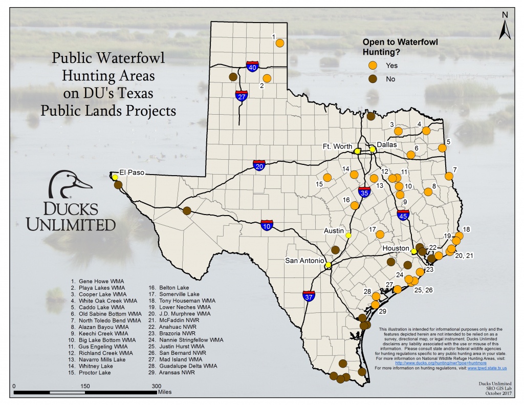 Public Waterfowl Hunting Areas On Du Public Lands Projects - Texas Public Deer Hunting Land Maps