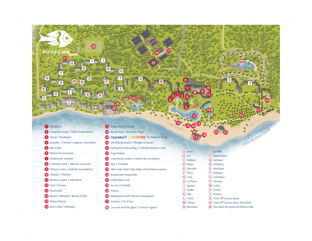 Punta Cana, Voyage Tout Inclus En Famille En République Dominicaine - Club Med Florida Map