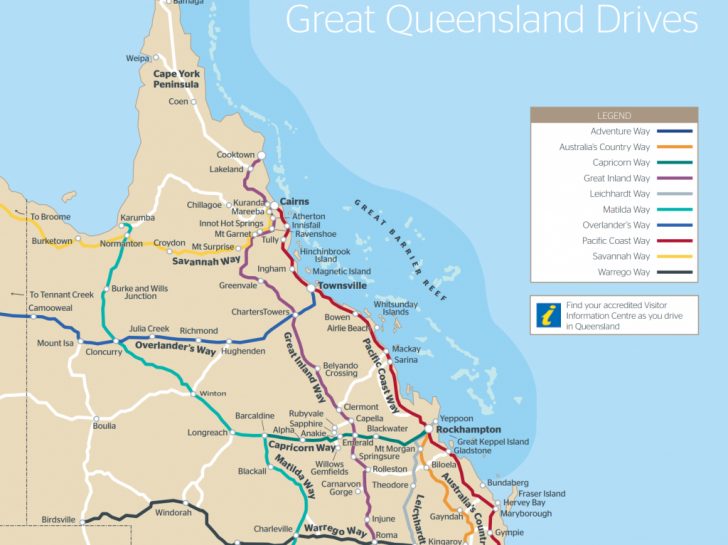 Queensland Drive Maps | Outback Queensland - Printable Map Of ...