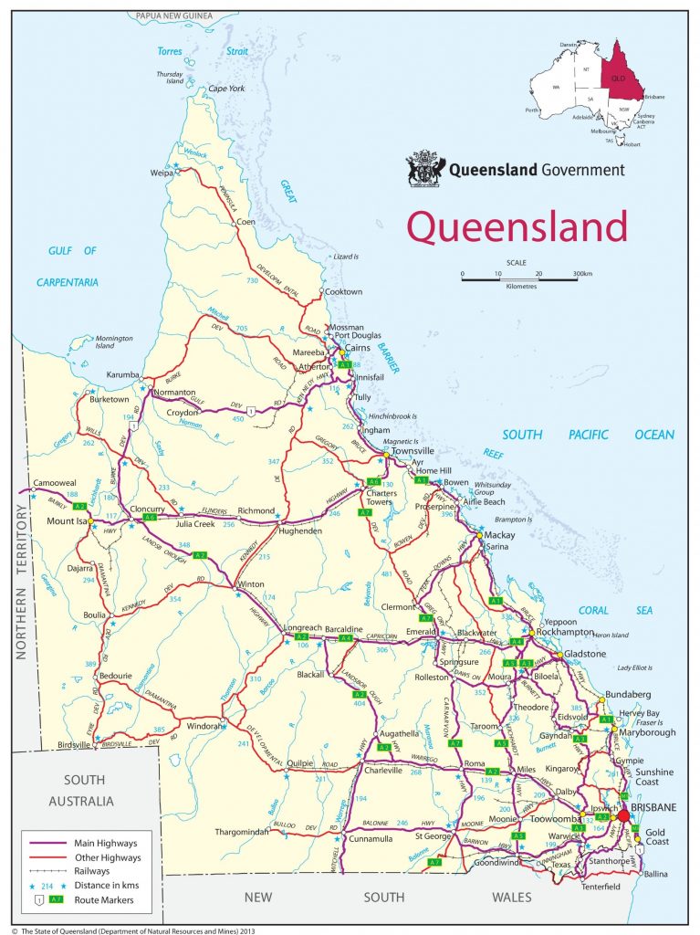Queensland Road Map - Queensland Road Maps Printable | Printable Maps