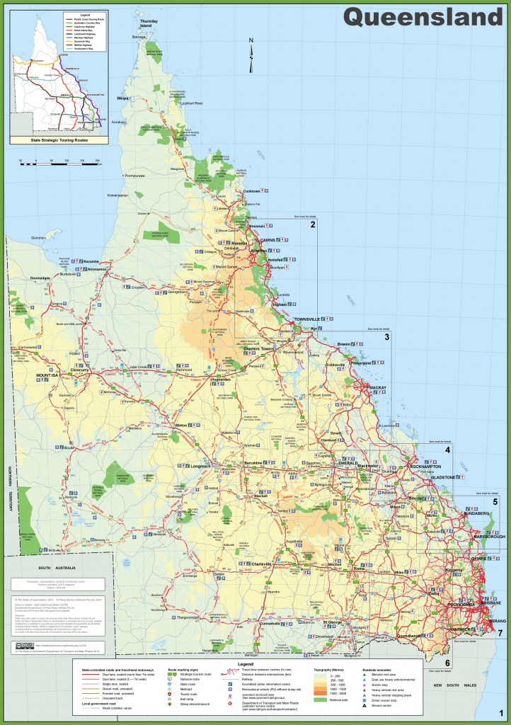 Queensland Tourist Map - Printable Map Of Queensland