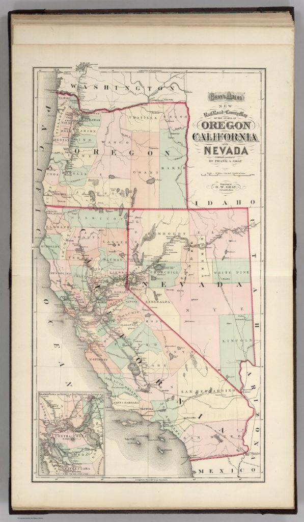 Railroad Map Of Oregon, California, And Nevada. - David Rumsey - Map Of ...