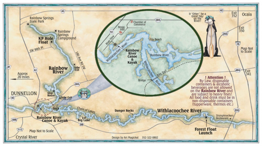 Rainbow River Map Rainbow Springs Map Withlacoochee River Map - Springs Map Florida
