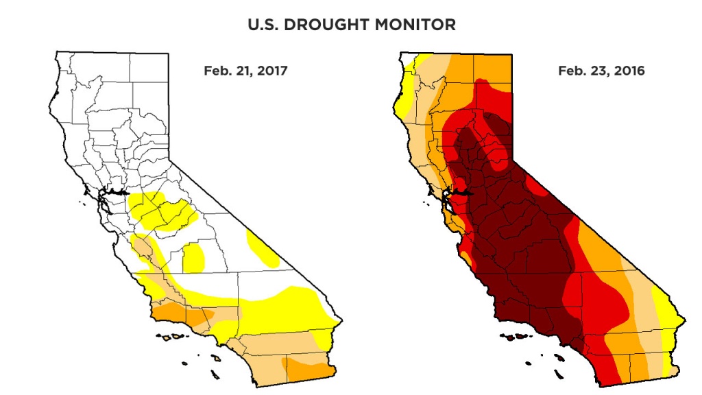 Rainy Season Helps Get California Out Of Extreme Drought Category - California Drought Map 2017