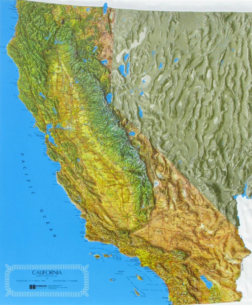 Raised Relief Maps Of California - California Relief Map