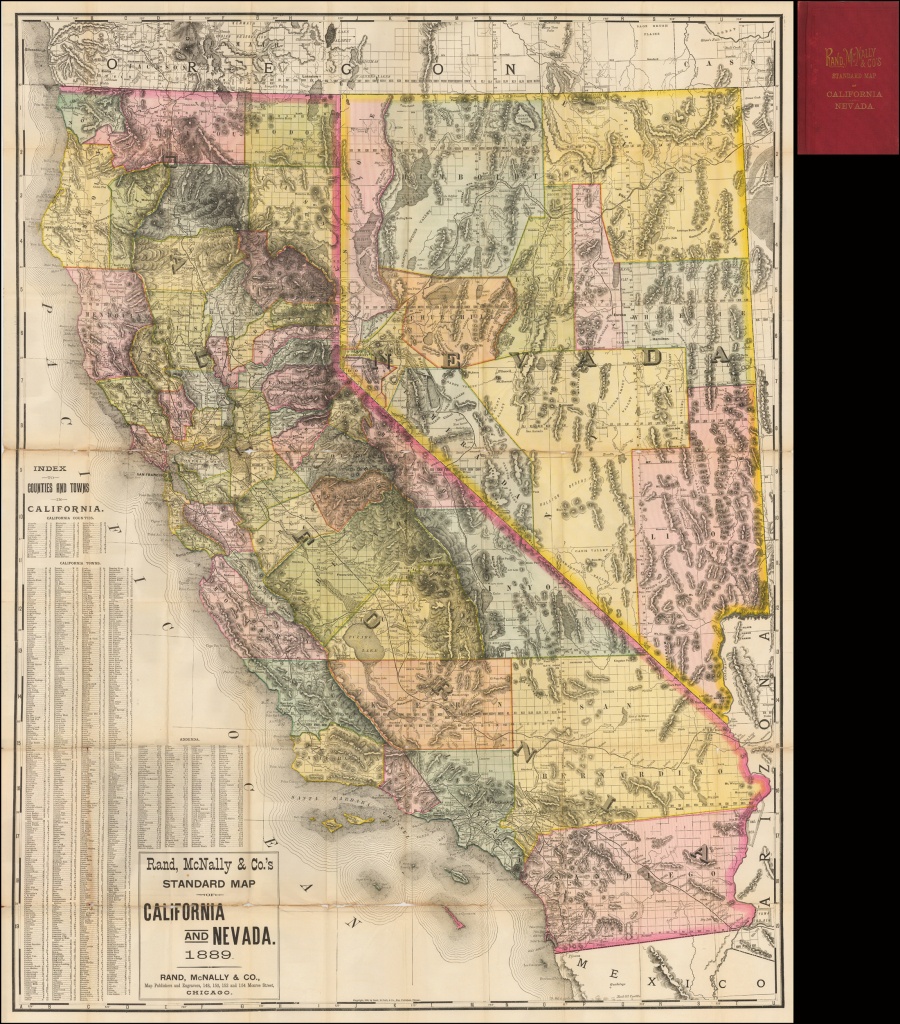 Rand, Mcnally &amp;amp; Co.&amp;#039;s Standard Map Of California And Nevada 1889 - Rand Mcnally California Map