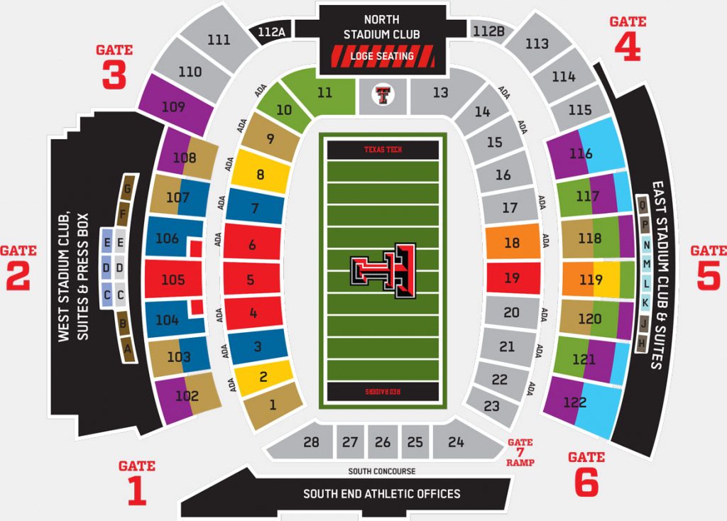 Red Raider Club Football Texas Tech Football Parking Map 2017