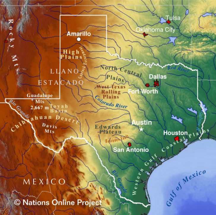 Map Of Texas Coastline Cities