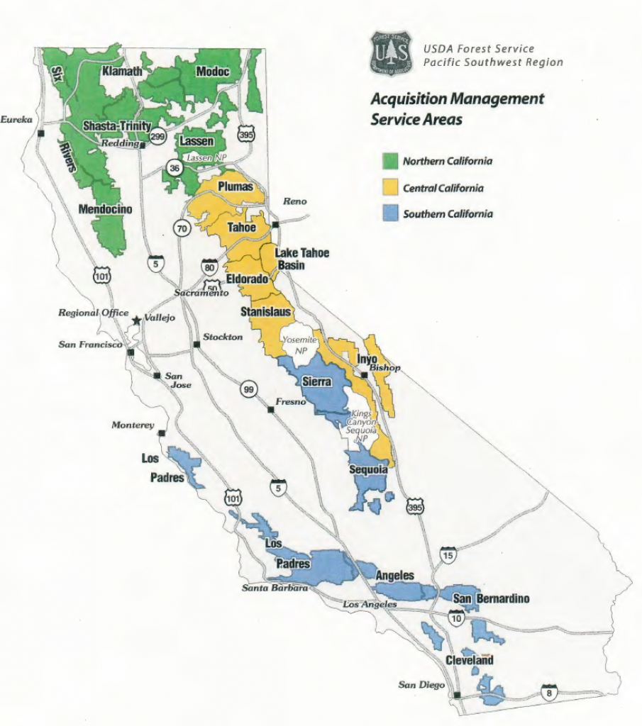 Region 5 - Contracting - California National Forest Map