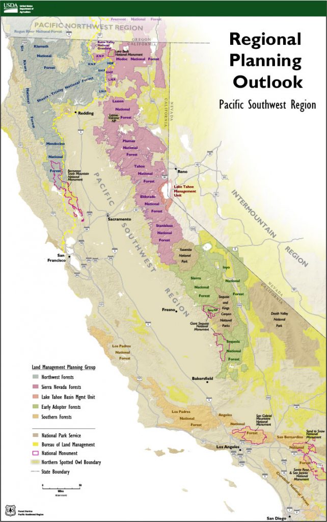 Region 5 - Planning - California Forests Map | Printable Maps