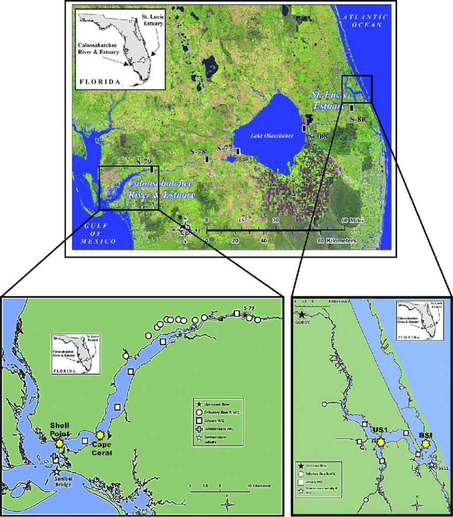 Regional Map For South Florida Including Lake Okeechobee, The - Shell Point Florida Map