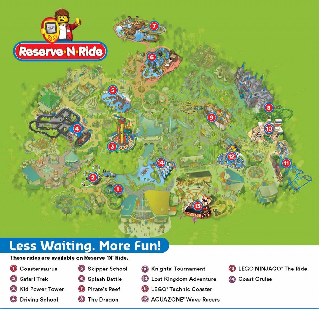 Reserve 'n' Ride System Legoland California Resort Legoland Map