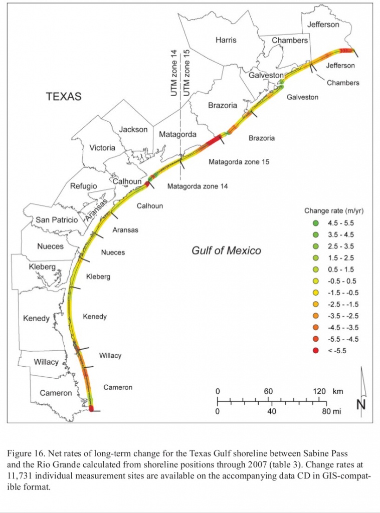 Retreating Shoreline Along Texas Gulf Coast | Earth | Earthsky - Texas Gulf Coast Beaches Map