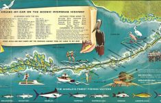 Retro Style 1960S Tourist Map Of The Florida Keys. [2844 × 1278] In - Florida Keys Map Art