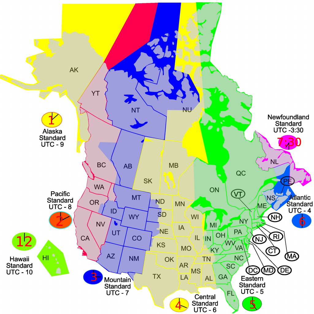 Rfc1394 Usa Canada Time Zone Map 1 Las Vegas 3 Or - Theworkhub - Printable Time Zone Map Usa And Canada