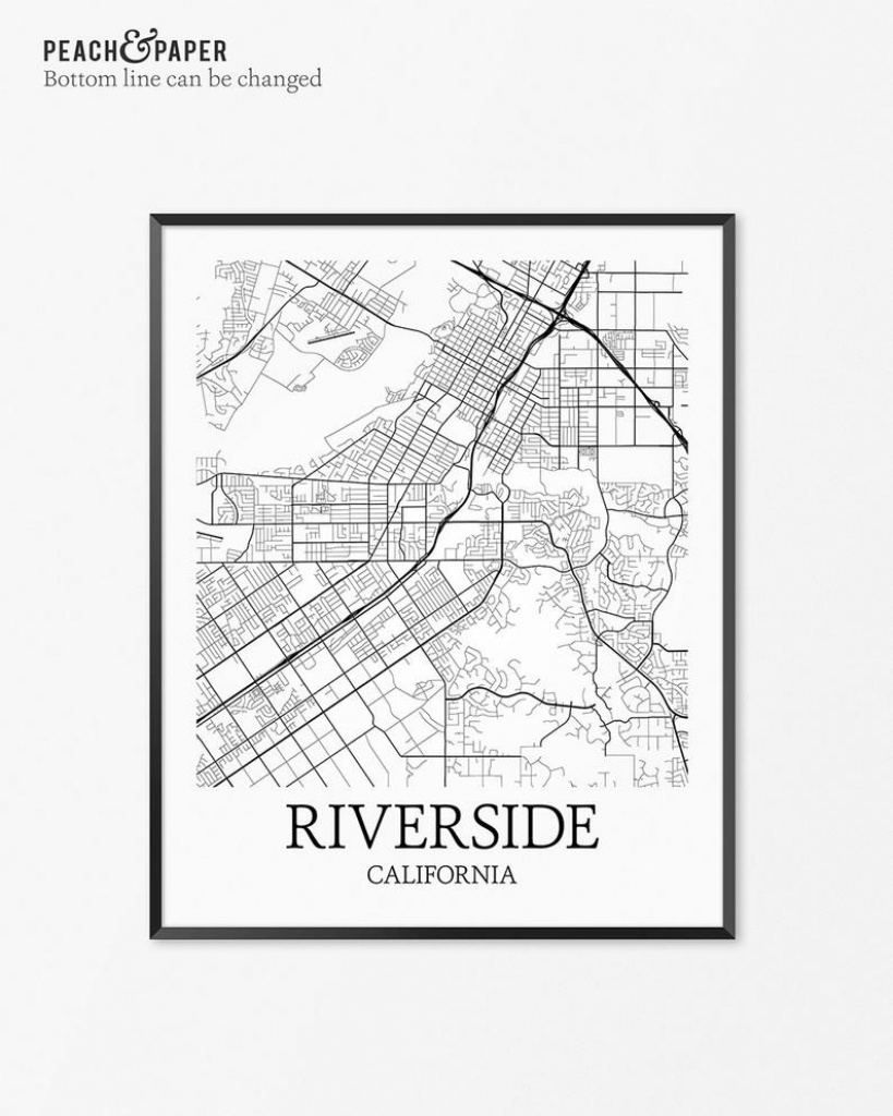 Riverside Map Art Print, Riverside Poster Map Of Riverside Decor, Riverside  City Map Art, Riverside Gift, Riverside California Art Poster - Printable Map Of Riverside Ca