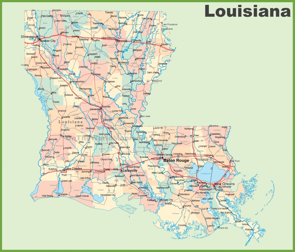 Road Map Of Louisiana With Cities - Louisiana State Map Printable