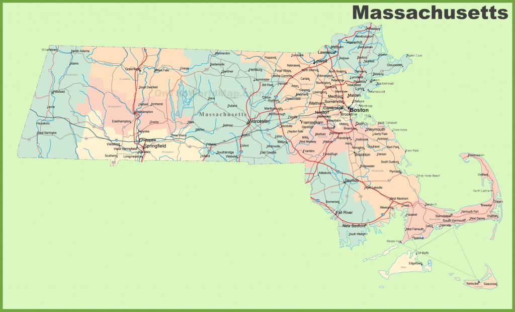 Road Map Of Massachusetts With Cities - Printable Map Of Massachusetts