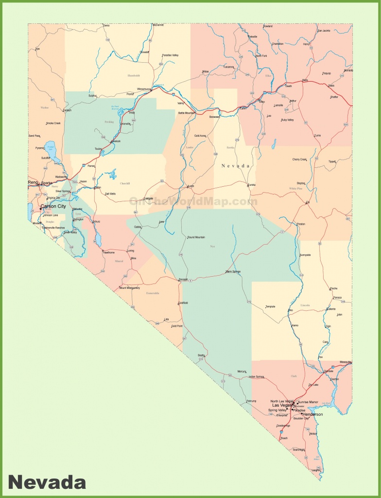 Road Map Of Nevada With Cities - Printable Map Of Nevada