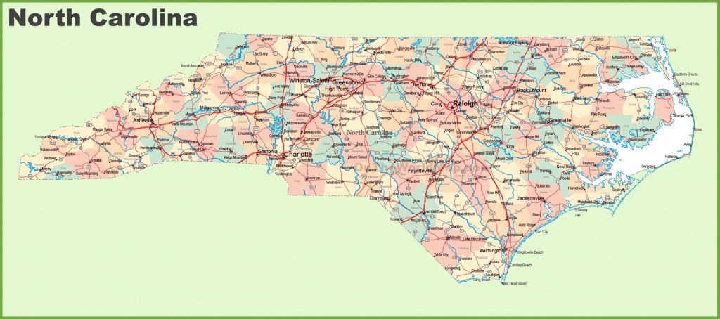 Road Map Of North Carolina With Cities - Printable Map Of North Carolina Cities