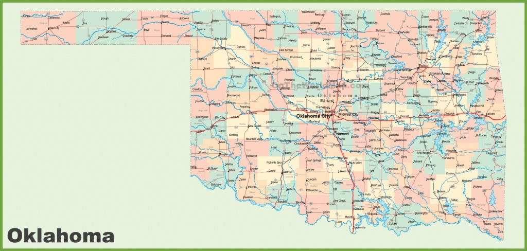 Road Map Of Oklahoma With Cities - Printable Map Of Oklahoma