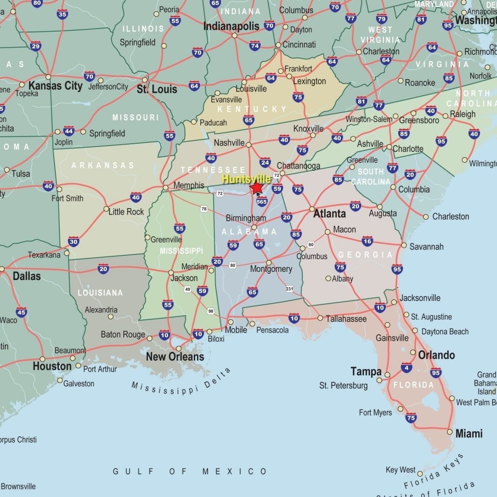 Road Map Of Southeastern United States Usroad Awesome Gbcwoodstock - Southeast States Map Printable