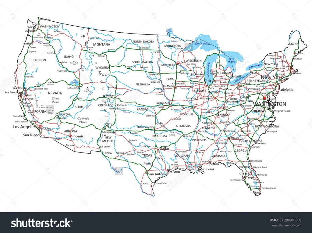 Road Map Of The United States Highways And Travel Information - Printable Us Map With Interstate Highways