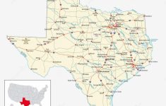 Road Map Of The Us American State Of Texas Stock Vector - Alpine Texas Map