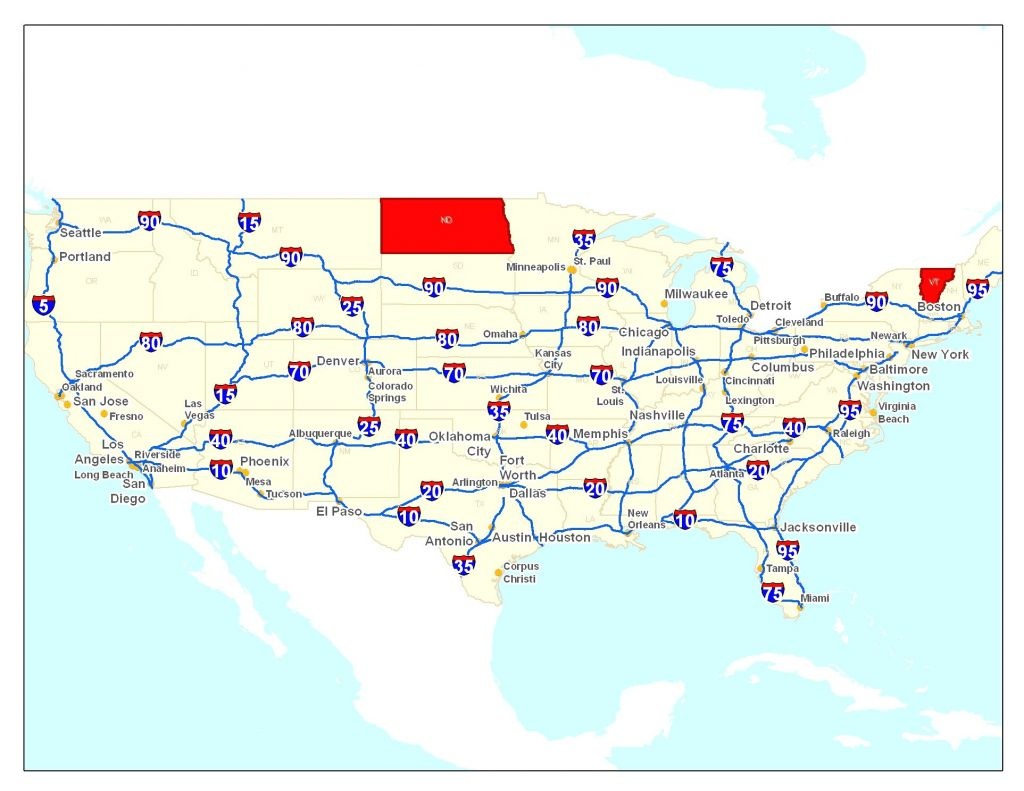 Road Map Of Usa Printable | : Road Map Of Usa - Printable Us Road Map