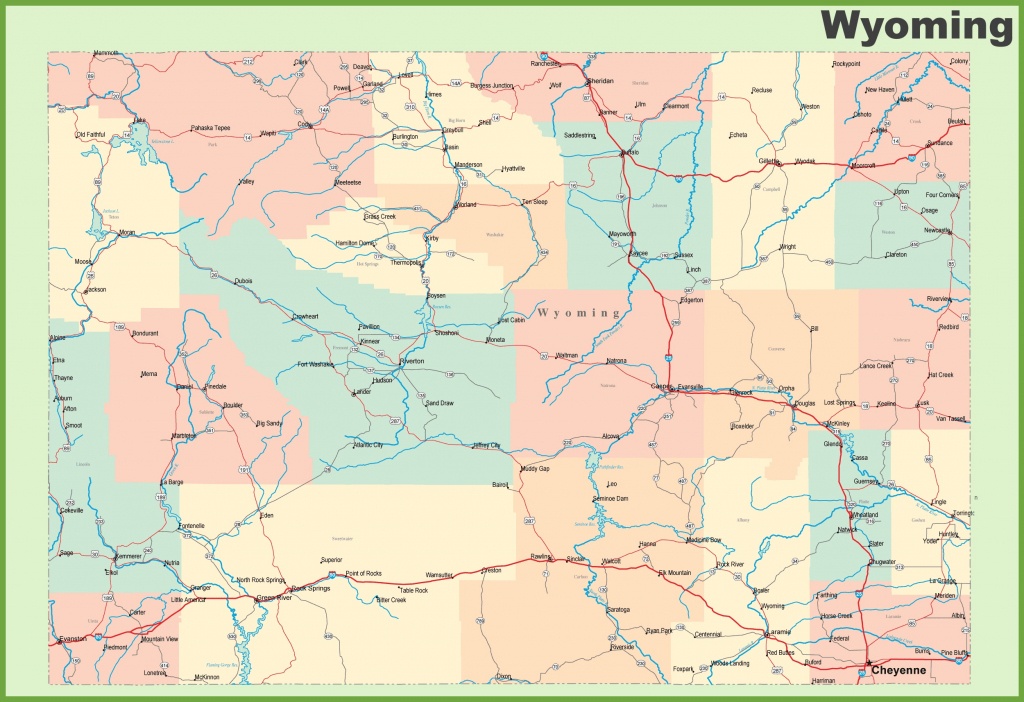 Road Map Of Wyoming With Cities - Printable Road Map Of Wyoming