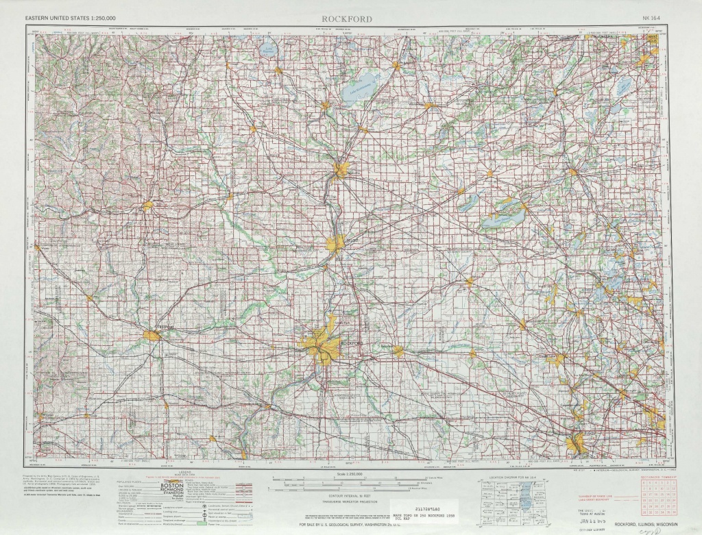 Rockford Topographic Maps, Il, Wi - Usgs Topo Quad 42088A1 At 1 - Printable Map Of Rockford Il