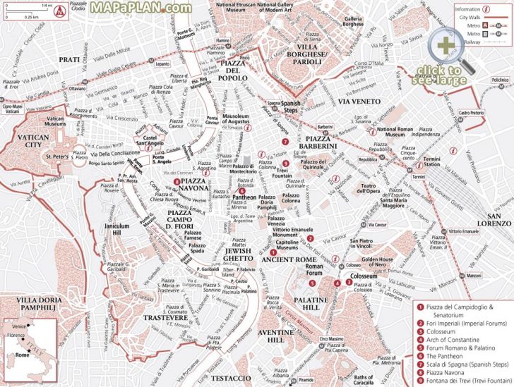 Printable City Map Of Rome Italy
