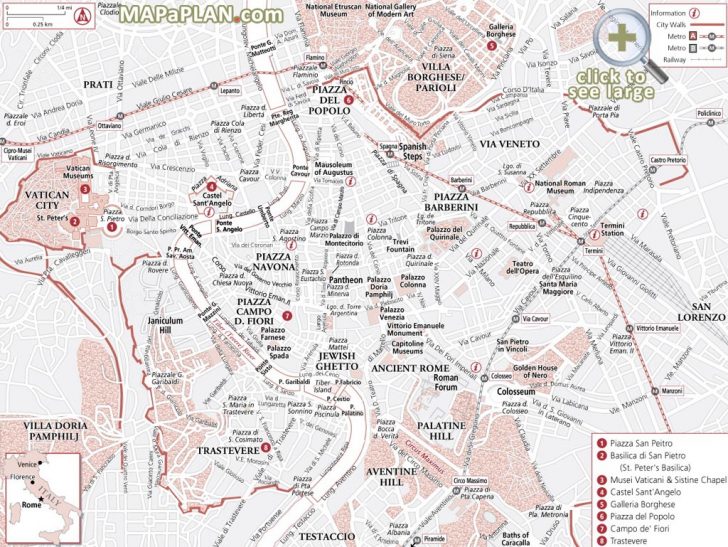 Rome Tourist Map Printable