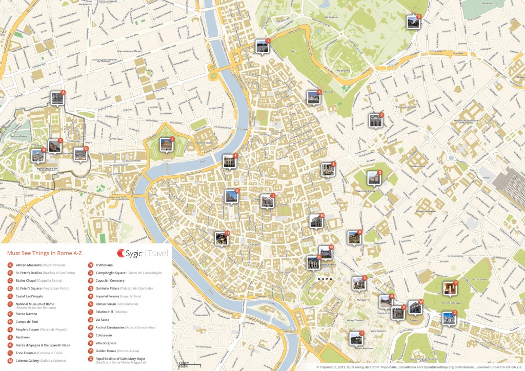 Rome Printable Tourist Map | Sygic Travel - Printable City Map Of Rome Italy