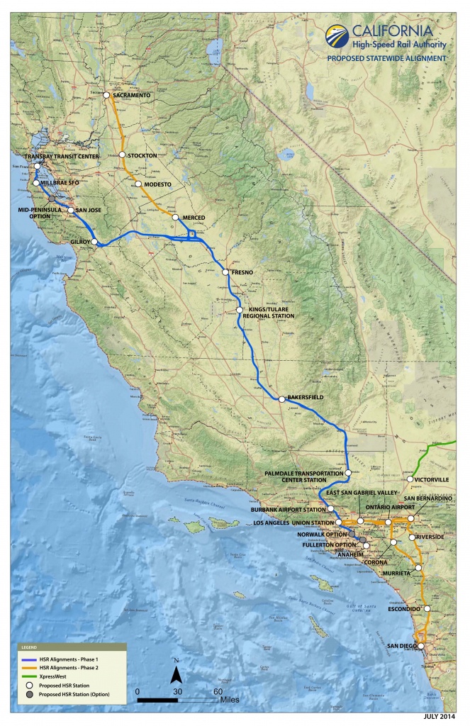 Route Of California High-Speed Rail - Wikipedia - California Destinations Map