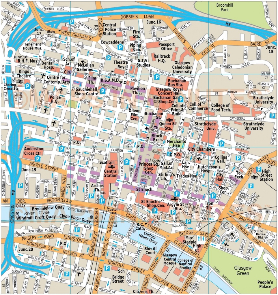 Royalty Free Glasgow Illustrator Vector Format City Map - Glasgow City Map Printable