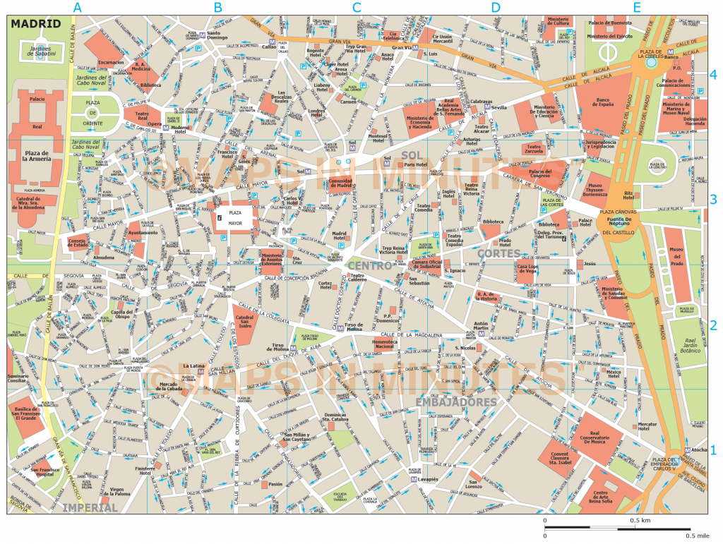 Royalty Free Madrid Illustrator Vector Format City Map - Printable Map Of Spain Pdf