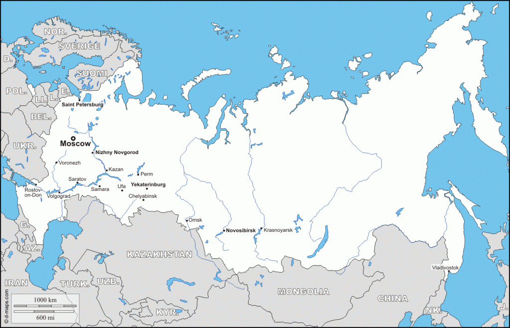 Russia : Free Map, Free Blank Map, Free Outline Map, Free Base Map - Blank Russia Map Printable