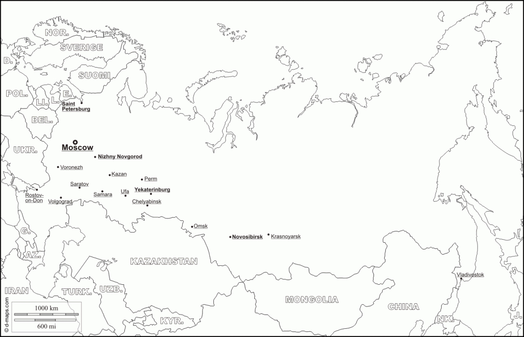 Russia : Free Map, Free Blank Map, Free Outline Map, Free Base Map - Free Printable Map Of Russia