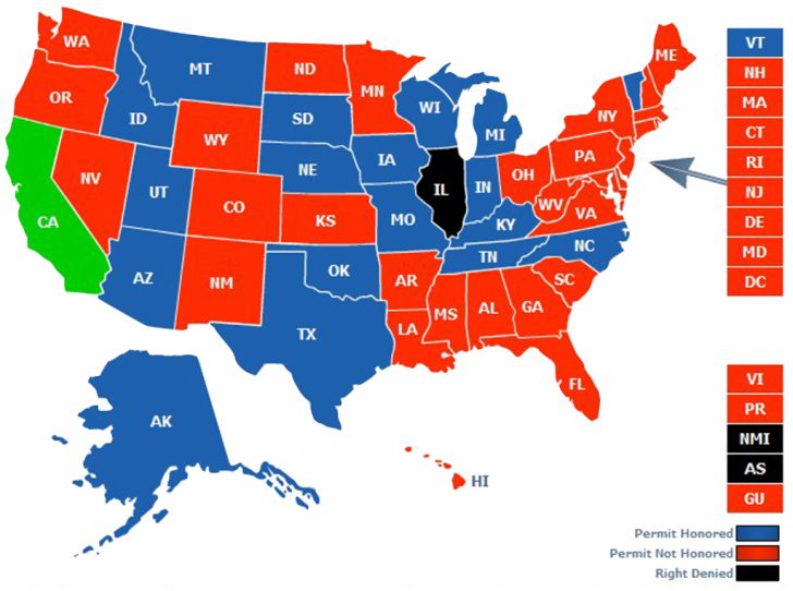 Florida Concealed Carry Permit Reciprocity Map