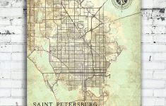 Saint Petersburg Canvas Print Florida Fl Vintage Map St Petersburg - City Map Of St Petersburg Florida