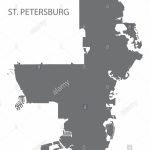 Saint Petersburg Florida City Map Gris Illustration Forme Silhouette   City Map Of St Petersburg Florida