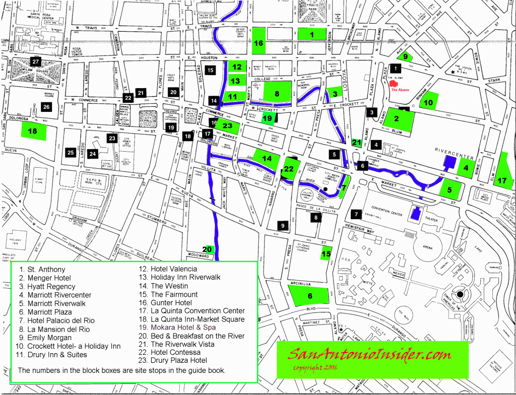 San Antonio Hotel Map - Best Map Of Riverwalk Hotels - San Antonio - Map Of Hotels In San Antonio Texas
