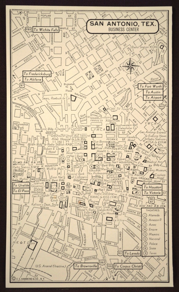 San Antonio Map Of San Antonio Street Map Wall Art Decor City Texas - Detailed Map Of San Antonio Texas