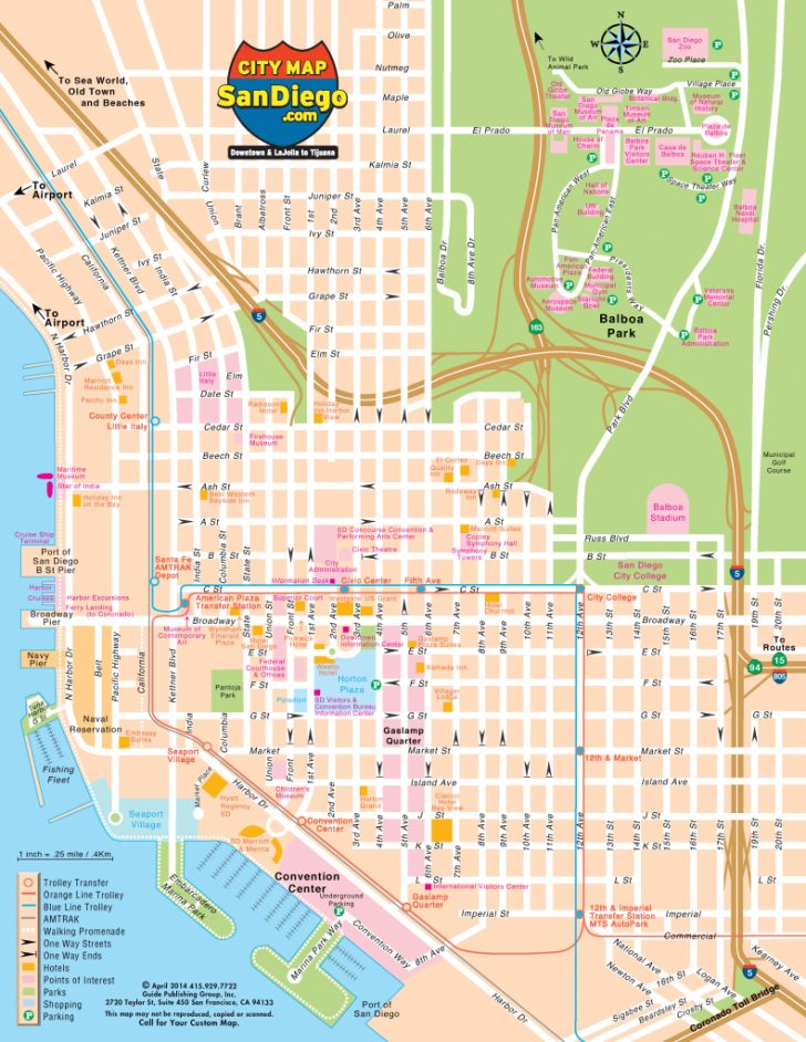 San Diego Map For Visitors - Printable Map Of Downtown San Diego ...