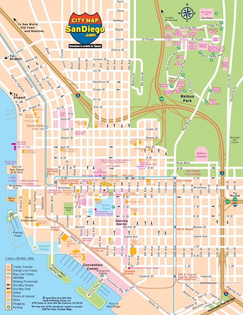 San Diego Map For Visitors - Printable Map Of Downtown San Diego ...