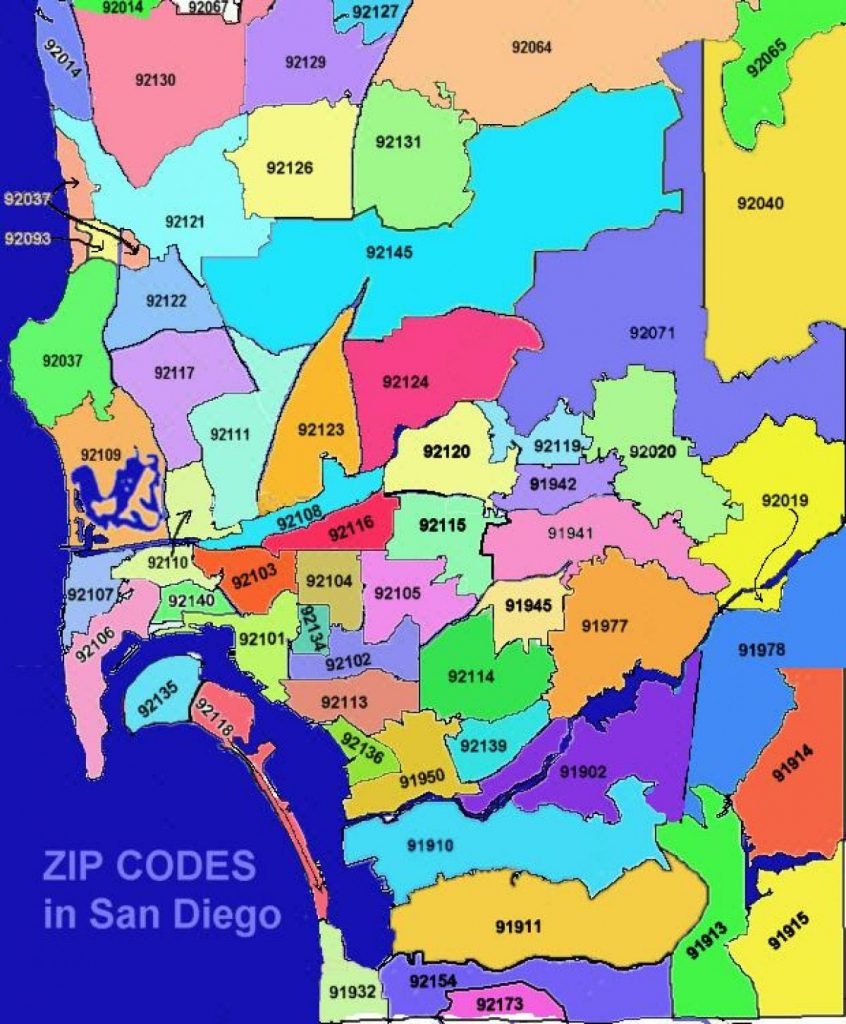 San Diego Zip Code Map San Diego Map With Zip Codes (California Usa