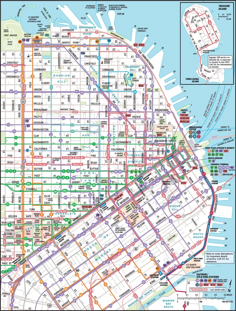 San Francisco Downtown Muni Map - Printable Map Of San Francisco Downtown