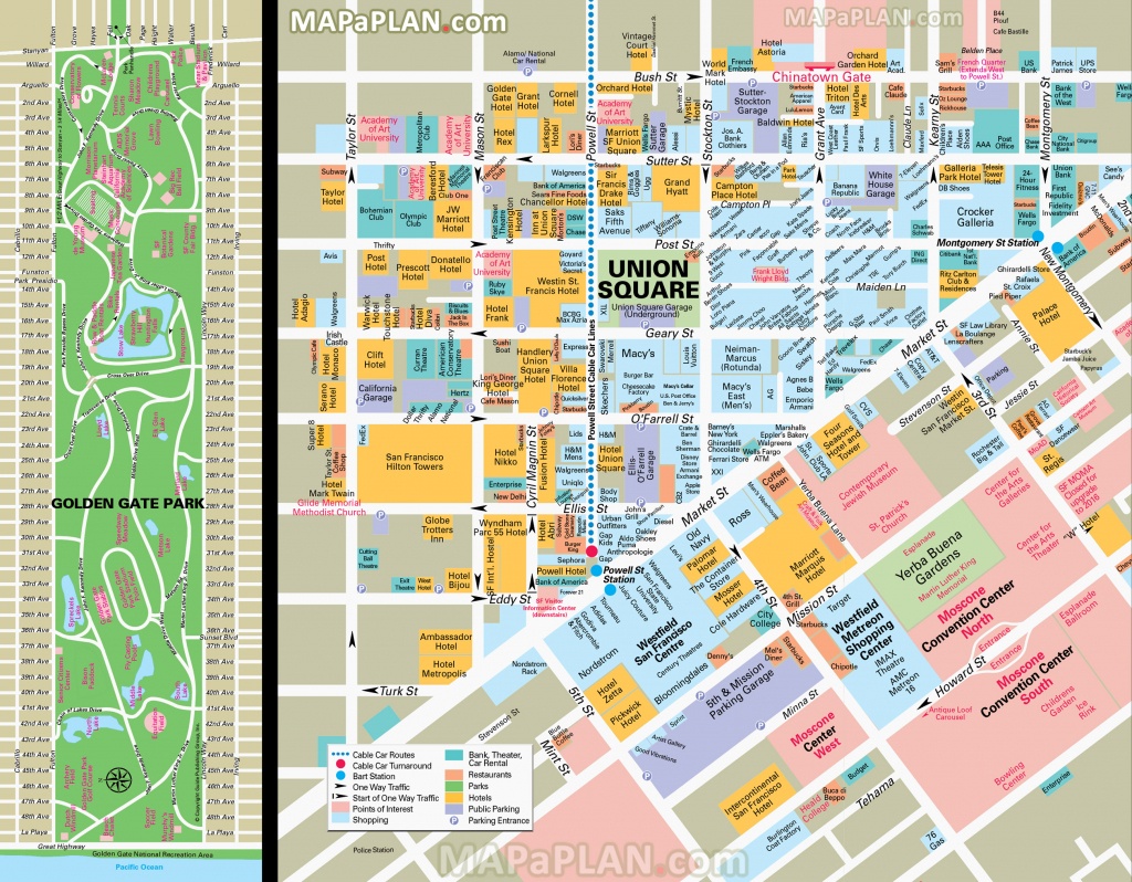 San Francisco Maps - Top Tourist Attractions - Free, Printable City - Printable Map Of San Francisco Streets